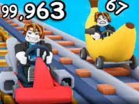 Obby: Climb Up and Slide Down on Minecarts